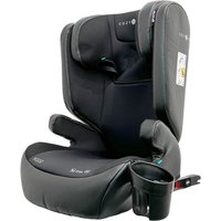 Cozy 'N Safe black child car seat with Isofix, padded headrest, armrests, and cup holder, suitable for 100-150cm height.