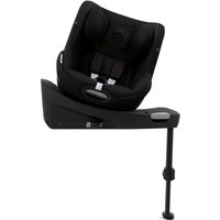 Black Cybex Sirona Gi i-Size 360 spin car seat with padded headrest, safety harness, and adjustable base.