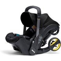 Doona i Infant Car Seat in Nitro Black, sleek design with integrated wheels and handle, includes free seat protector.