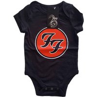 Black cotton baby grow with red and white Foo Fighters "FF" logo, size 3XL, short sleeves, by Rock Off.