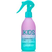 Pink and turquoise Giovanni Eco Chic KIDS Hair Smoothing & Detangling Spray 236ml bottle with spray nozzle.