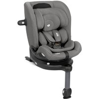 Thunder grey Joie i-Pivot Grow car seat with padded headrest, adjustable harness, and swivel base.