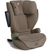 Beige Joie i-Traver car seat with adjustable headrest, side impact protection, and padded armrests.