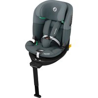 Maxi Cosi Emerald 360 car seat in tonal graphite, featuring adjustable harness, padded headrest, and swivel base.