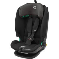 Black Maxi Cosi Titan Seat Plus i-Size with padded headrest, adjustable harness, and side impact protection.
