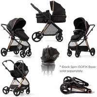 "Red Kite Push Me Pace i 3in1 Neo Travel System in amber, featuring a black frame, convertible seat, and foldable design"