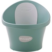 Shnuggle Baby Bath in eucalyptus green with supportive backrest and non-slip base.