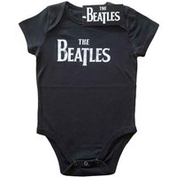 Black cotton baby grow with white "The Beatles" drop T logo, short sleeves, size 3XL, by Rock Off.
