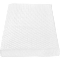 White Tutti Bambini cot bed mattress, 70 x 140 cm, with quilted diamond pattern surface.