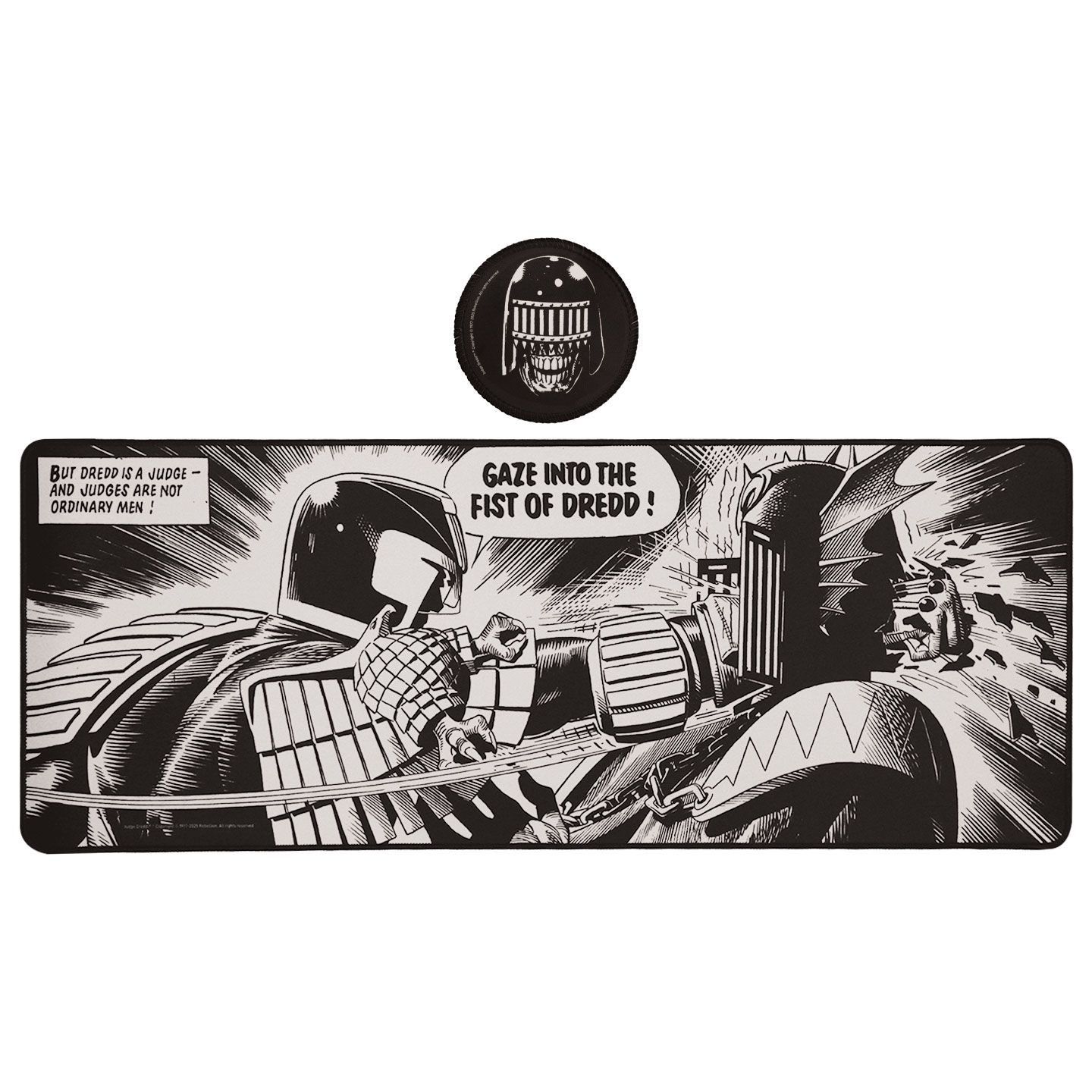 Fanattik PopMarket - 2000 AD - XL Desk Pad and Coaster Set - Judge Dredd - COLLECTIBLES - Multicolor