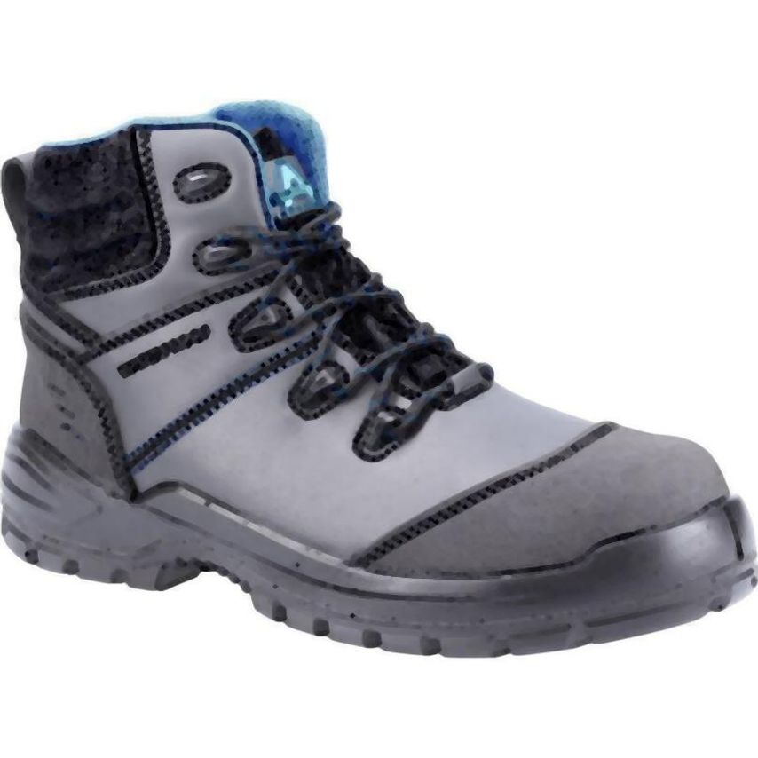 Black metal-free safety boot featuring a padded collar, lace-up design, and a durable rubber sole, ideal for unisex wear in various work environments.