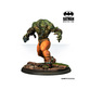 Killer Croc miniature features a muscular green figure with orange pants, standing on a detailed base, showcasing a fierce expression and textured skin.