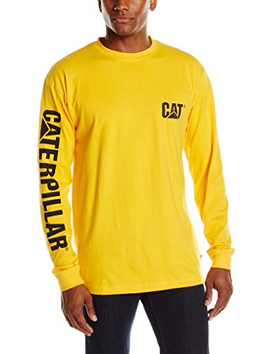 Caterpillar Trademark Banner Long Sleeve T-Shirt Size Lge Yellow 18496-32894-05 - image 2