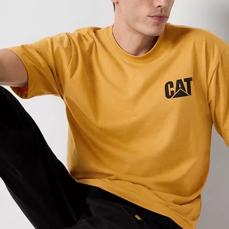 Caterpillar Trademark Tee Size XL Yellow 32227-73672-06 - image 2
