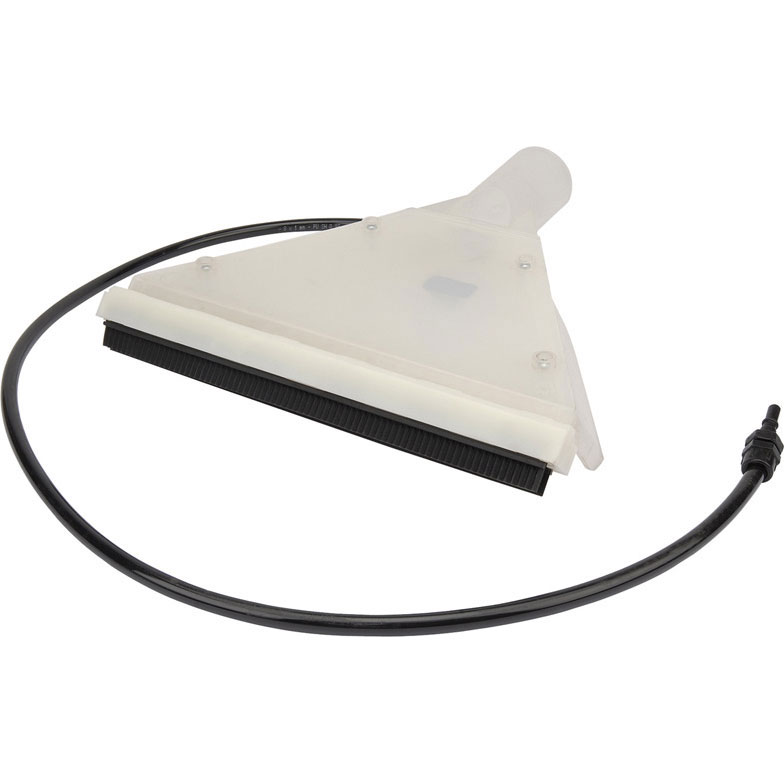Draper Shampoo Floor Nozzle features a triangular clear plastic head with a black rubber edge and a flexible black hose attachment for the 08101 vacuum cleaner.