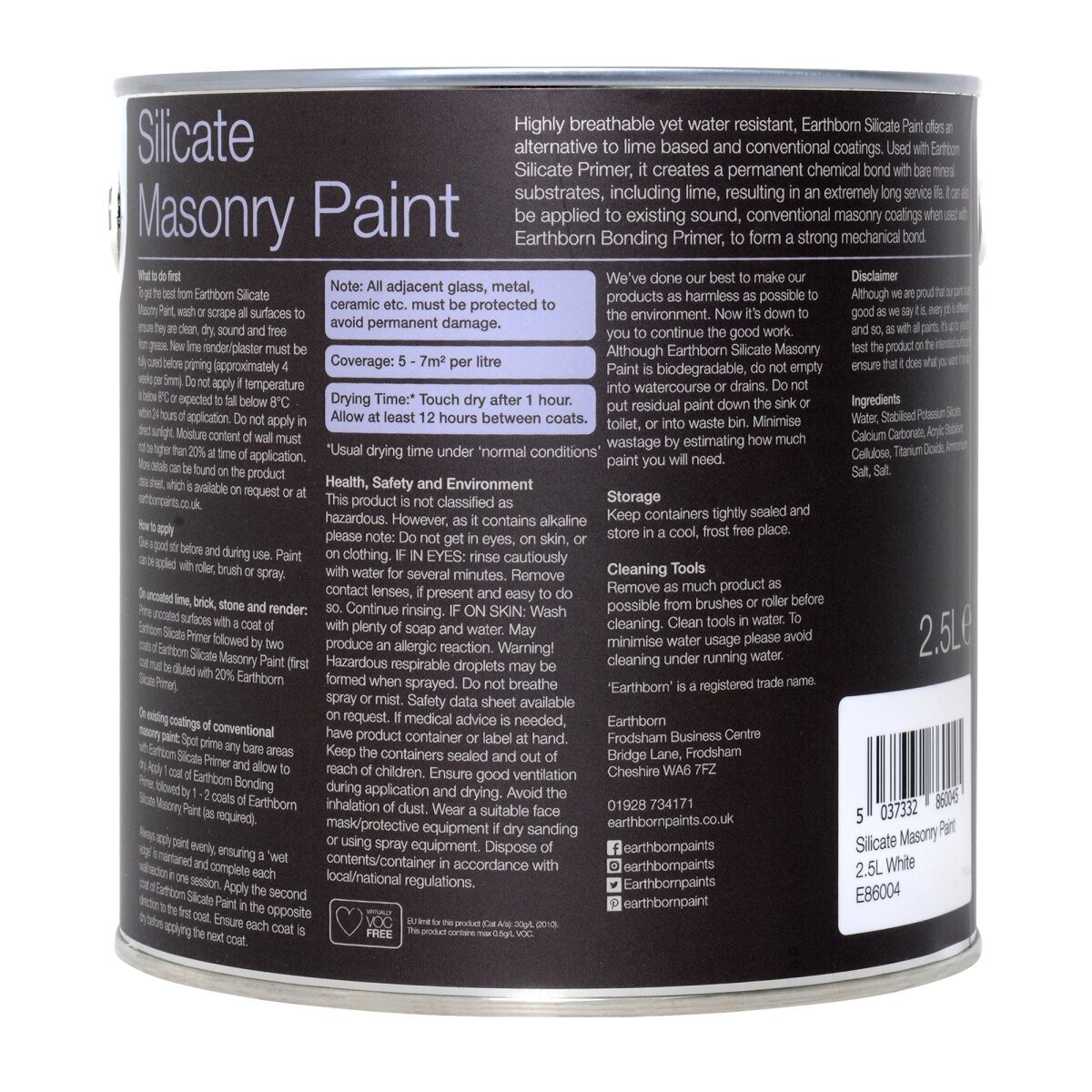 Earthborn Silicate Masonry Paint 2.5L, Nutmeg - image 2