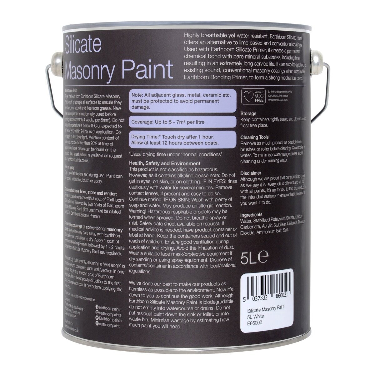 Earthborn Silicate Masonry Paint 5L, Mudrock - image 2