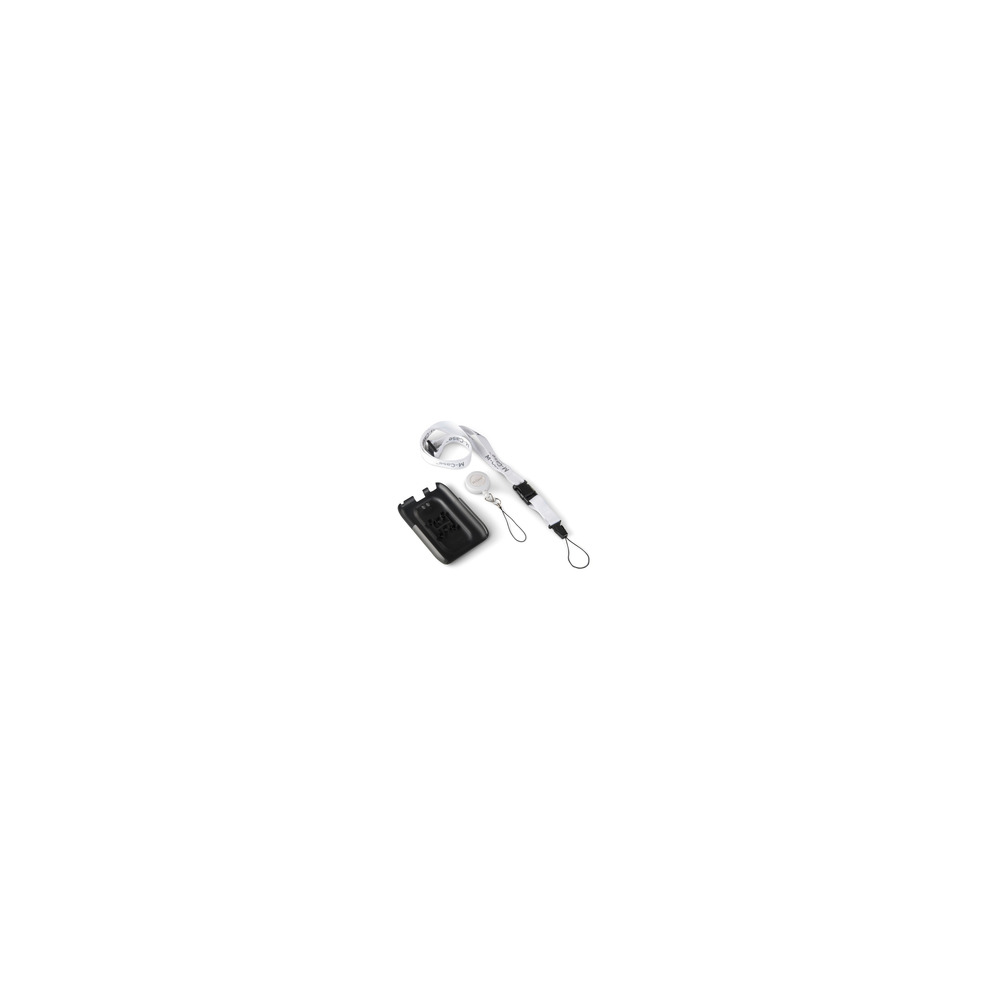 Ergonomic Solutions SpacePole Payment MCase in black with a white lanyard, designed for Miura M010, featuring a sleek, durable design for secure payment processing.
