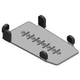 Gray ergonomic multi-grip payment mount with adjustable clamps for secure attachment, designed for the Zettle Reader 2, featuring multiple slots for versatile positioning.