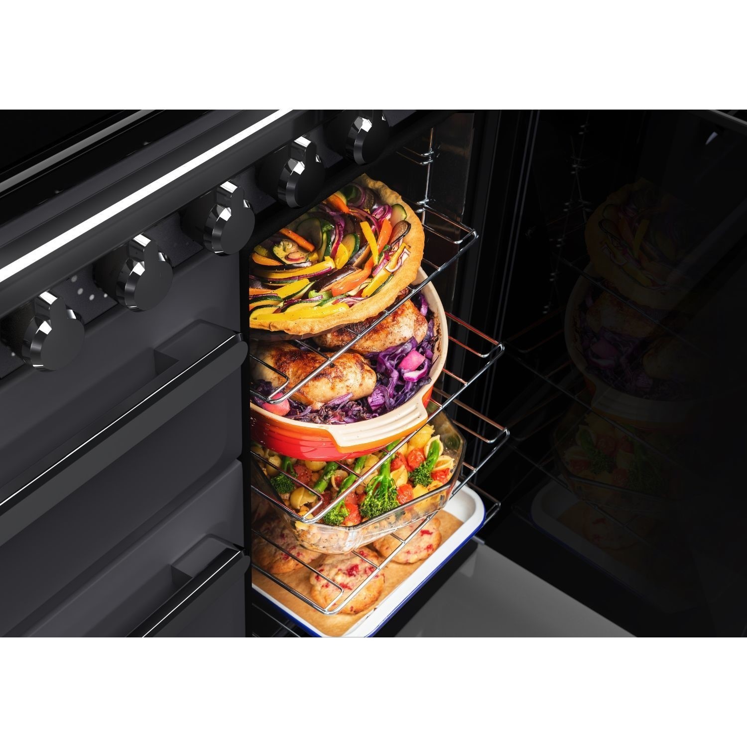 Estel Deluxe 90cm Induction Range Cooker, Slate/Chrome - image 5