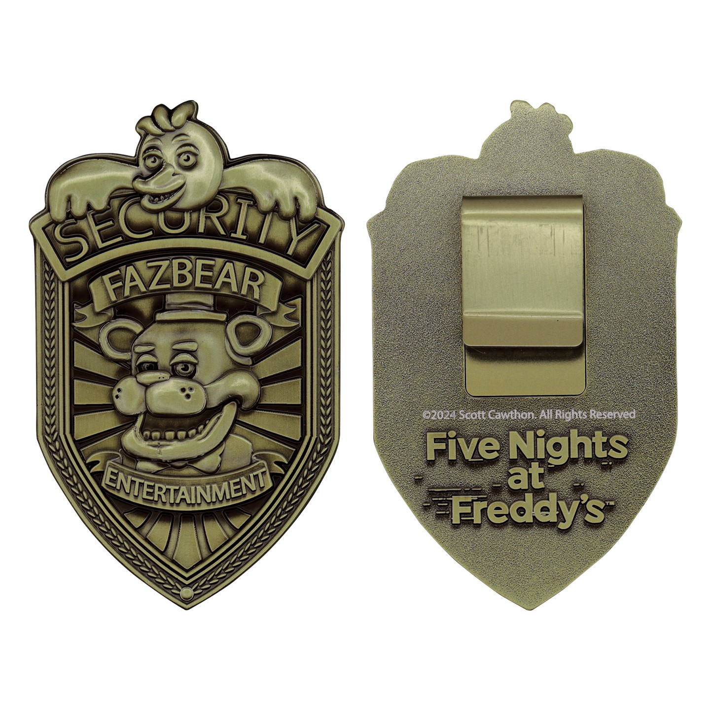 Five Nights at Freddy's Replica Security Badge Antique Brass Edition - image 2