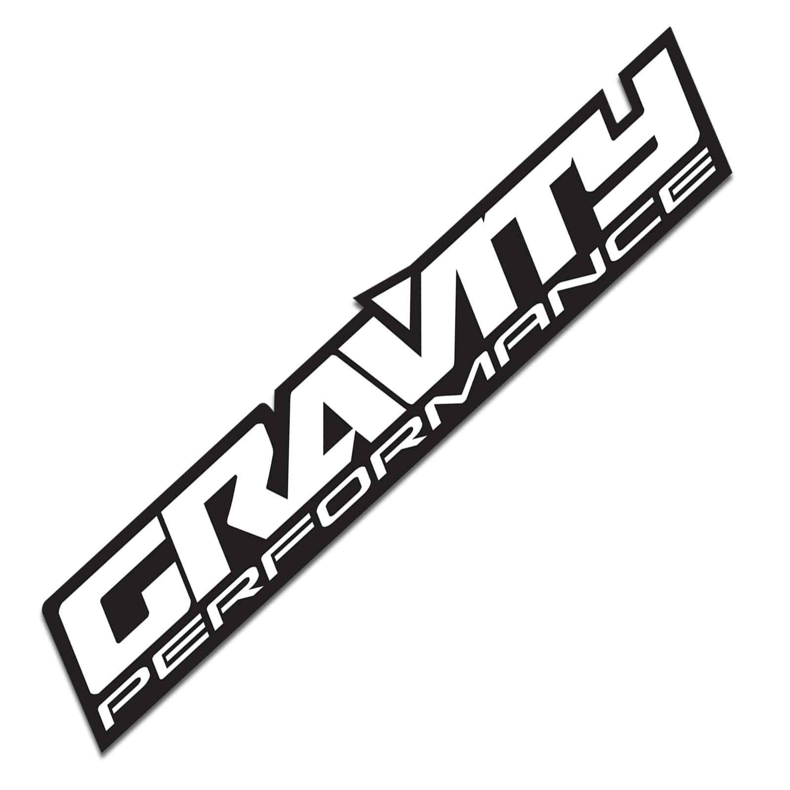 Gravity Performance Outline Logo Decal - 10" White on Black - image 2