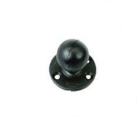 Black plastic mounting ball with a round base featuring four screw holes for secure installation, designed for use with Honeywell products.