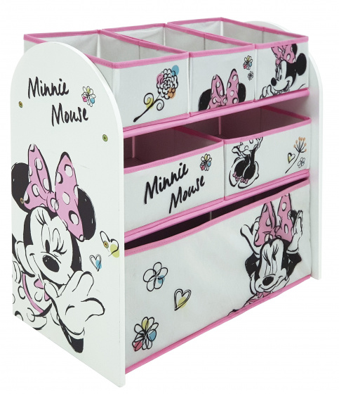 Minnie Mouse Classic Wooden Toy Organiser with 6 Storage Bins - image 2