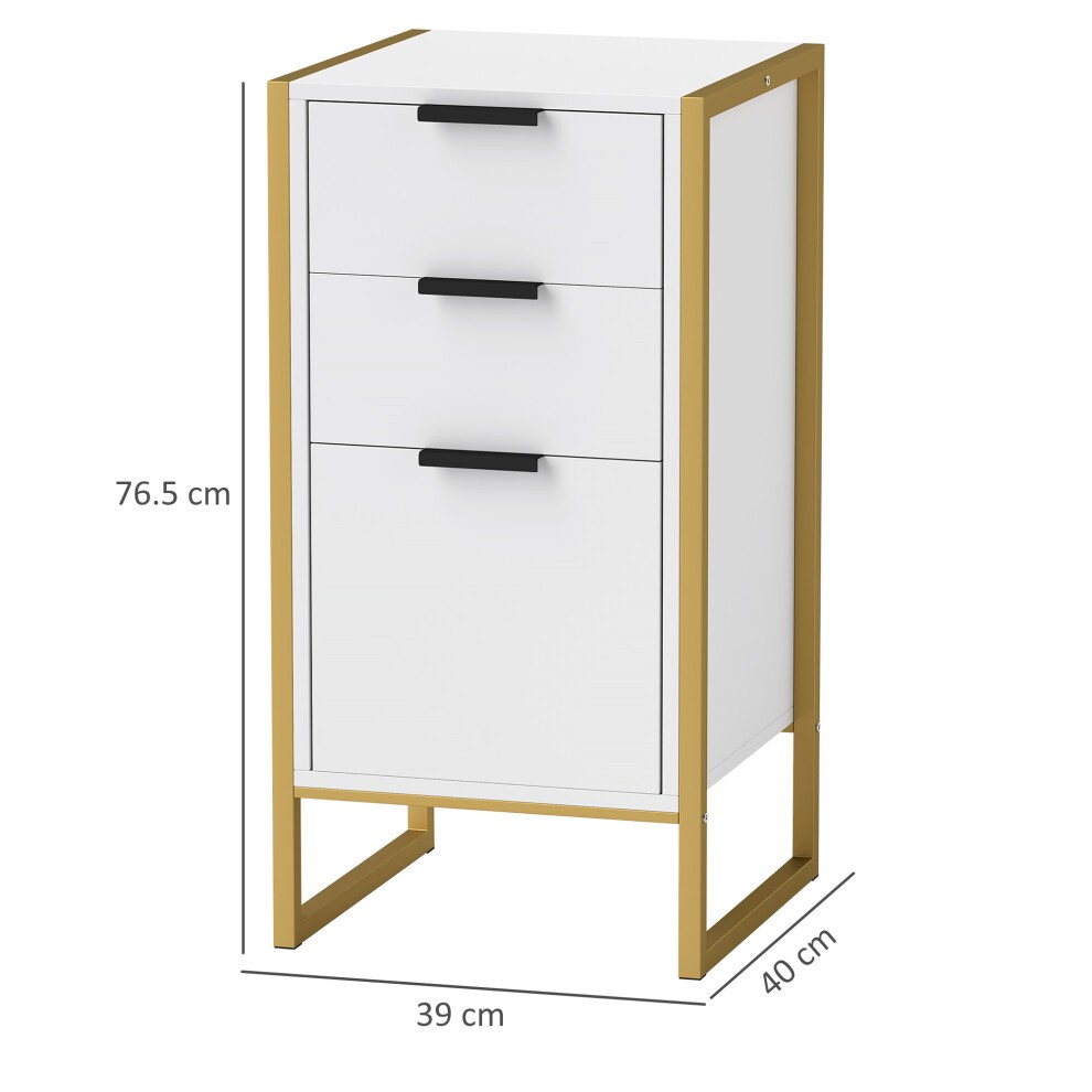 Portland 3 Drawer Industrial White Chest of Drawers - image 2
