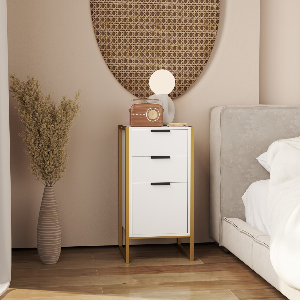 Portland 3 Drawer Industrial White Chest of Drawers - image 5