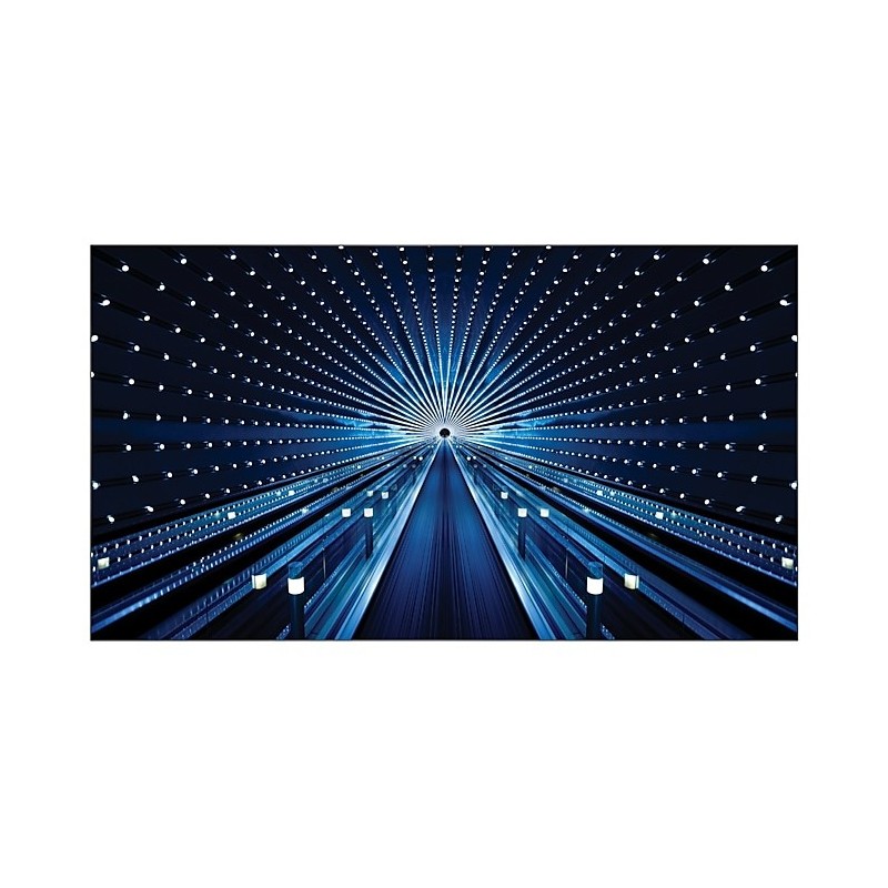 Samsung IA012B LED Indoor display featuring a sleek black frame with vibrant blue and white LED lights arranged in a radial pattern, creating a dynamic visual effect.