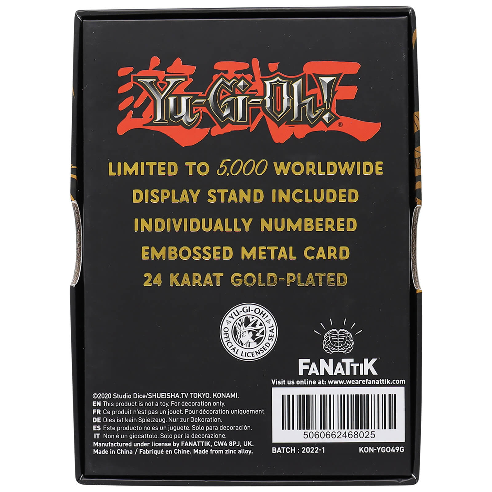 Yu-Gi-Oh! Limited Edition 24k Gold Plated B. Skull Dragon Metal Card - image 4