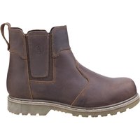 Brown leather Amblers Abingdon Dealer Boot, size 5, with elastic side panels and rugged sole.