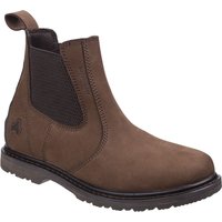 Brown leather Amblers Aldingham dealer boot, size 7, with elastic side panels and pull tab.