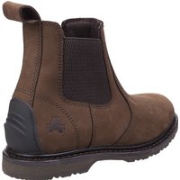 Brown leather Amblers Aldingham dealer boot, size 9, with elastic side panels and pull tab, rugged sole.