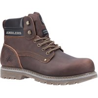 Brown leather Amblers Dorking casual boot, size 10, with padded collar, metal eyelets, and rugged sole.