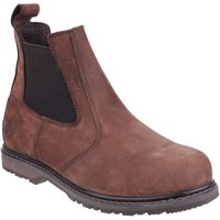 Brown Amblers Safety pull-on dealer boot with black elastic side panels and rugged sole.