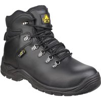 Black Amblers Safety boot with Poron XRD metatarsal guard, padded collar, and durable laces.