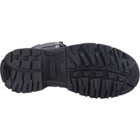 Black Amblers Safety boot with rugged sole, metal-free design, waterproof hi-leg style, size 11.