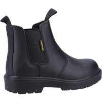 Black Amblers Safety pull-on dealer boot, size 7, with elastic side panels and pull tabs, rugged sole design.