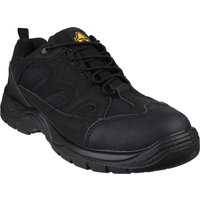 Black Amblers Safety vegan-friendly shoes, size 12, with reinforced toe and textured sole.