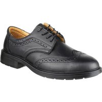Black Amblers Safety shoe, size 7, with brogue detailing, lace-up design, and cushioned insole.
