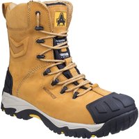 "Honey-colored Amblers Safety FS998 boot with black toe cap, padded ankle, and rugged sole"