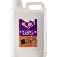 Bartoline PVA Adhesive & Sealer 2.5L, white plastic jug with handle, purple label featuring a brush and brick wall.