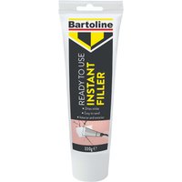 White Bartoline Ready Mixed Instant Filler 330g tube with yellow and black label, easy squeeze design.