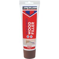 Bartoline Wood Filler Brown 300g tube with red label, white cap, and brown base.