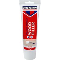 Bartoline Wood Filler White 330g tube with red label, blue logo, and white cap.