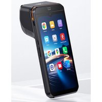 Black CAPTURE Mko 6.5" mobile POS terminal with touchscreen displaying app icons, sleek design with curved edges.