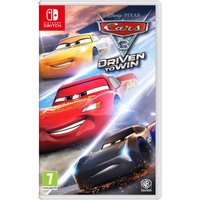 Nintendo Switch game box, "Cars 3: Driven to Win" by Warner Bros, featuring animated race cars on the cover.