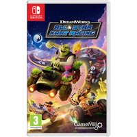 "Dreamworks All-Star Kart Racing Switch game cover featuring animated characters racing in colorful karts."